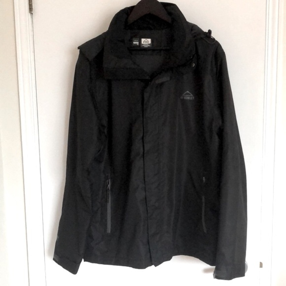 McKinley black weatherproof light weight  WINDBREAKER removable hood Sze X-Large